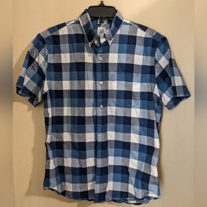 Gap Blue Casual Plaid Button-Down Shirt